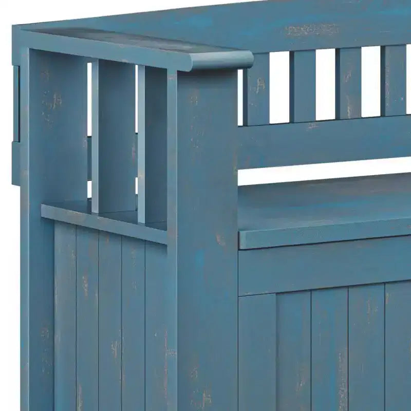 Panca contenitore per ingresso in legno massello, 2 posti, colore nero/bianco/marrone/grigio/blu