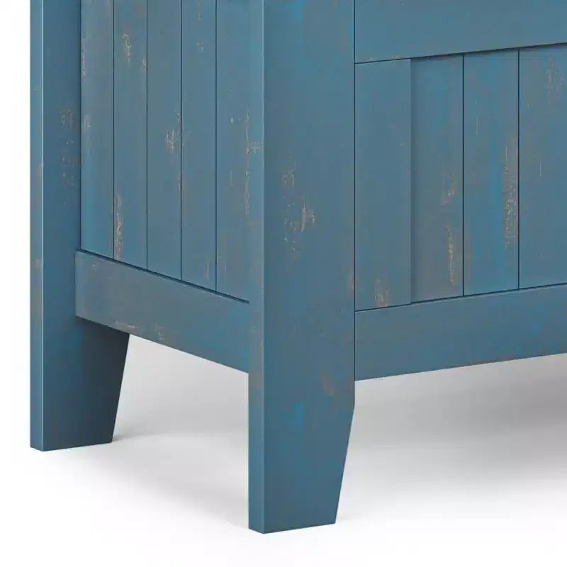 Panca contenitore per ingresso in legno massello, 2 posti, colore nero/bianco/marrone/grigio/blu