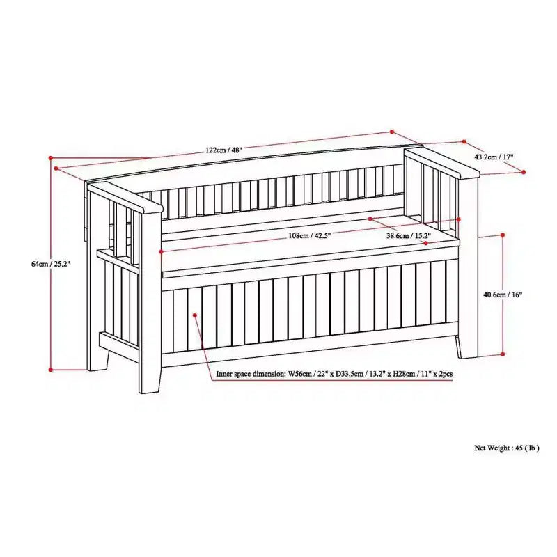 Panca contenitore per ingresso in legno massello, 2 posti, colore nero/bianco/marrone/grigio/blu