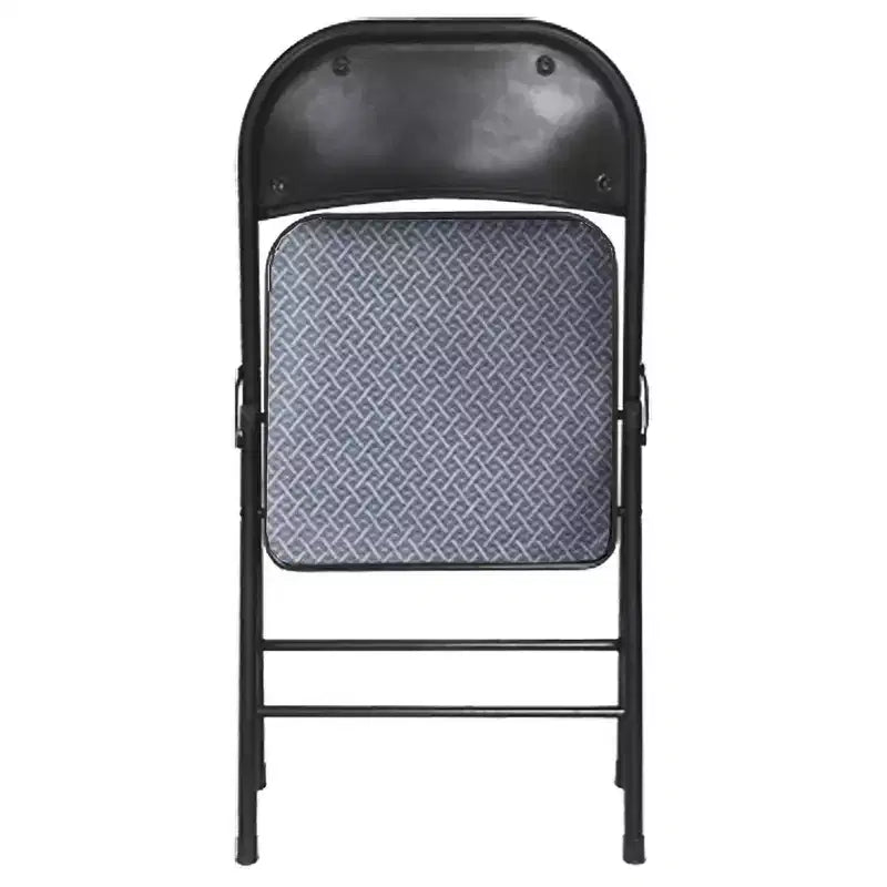 Sedia pieghevole imbottita in tessuto nero e grigio, set da 4