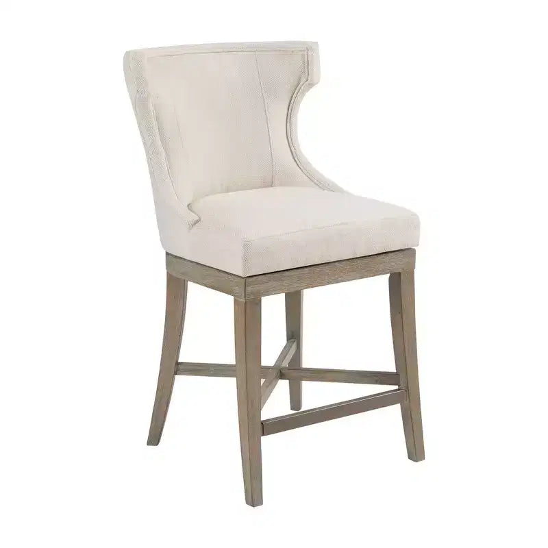 Sgabello da bancone girevole grigio, imbottito, 1 posto a sedere