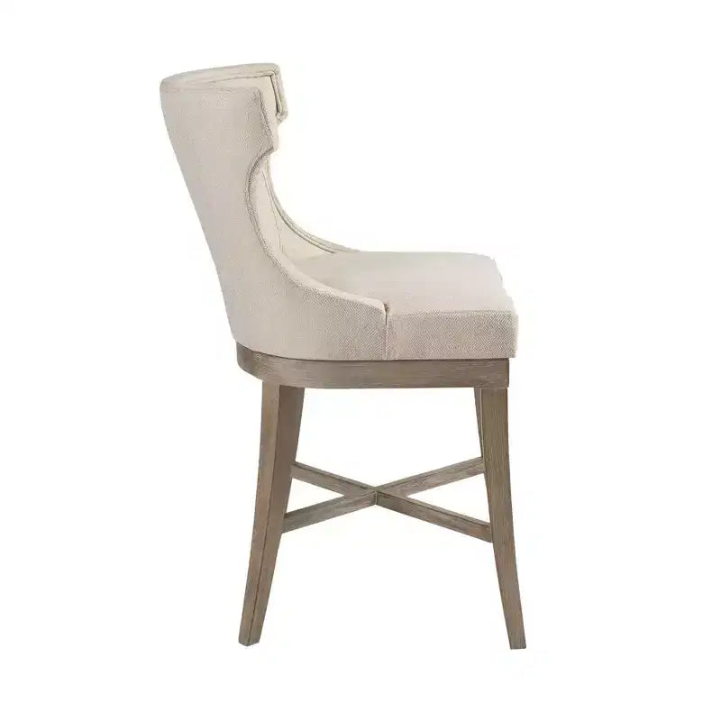 Sgabello da bancone girevole grigio, imbottito, 1 posto a sedere