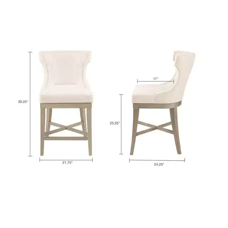 Sgabello da bancone girevole grigio, imbottito, 1 posto a sedere