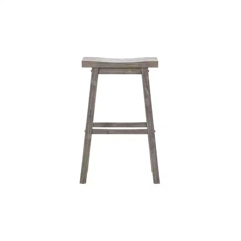 Set di 2 sgabelli da bar Sonoma Saddle da 29" altezza bancone Barnwood Wire Brush - Boraam: Struttura in legno, Altezza seduta fissa