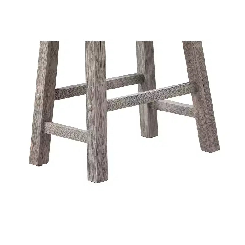 Set di 2 sgabelli da bar Sonoma Saddle da 29" altezza bancone Barnwood Wire Brush - Boraam: Struttura in legno, Altezza seduta fissa