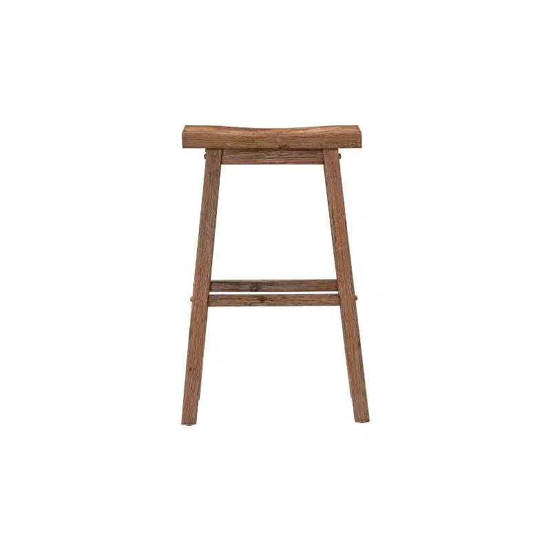 Set di 2 sgabelli da bar Sonoma con spazzola metallica da 29" in stile Barnwood - Boraam: Legno massello di Acacia, Poggiapiedi