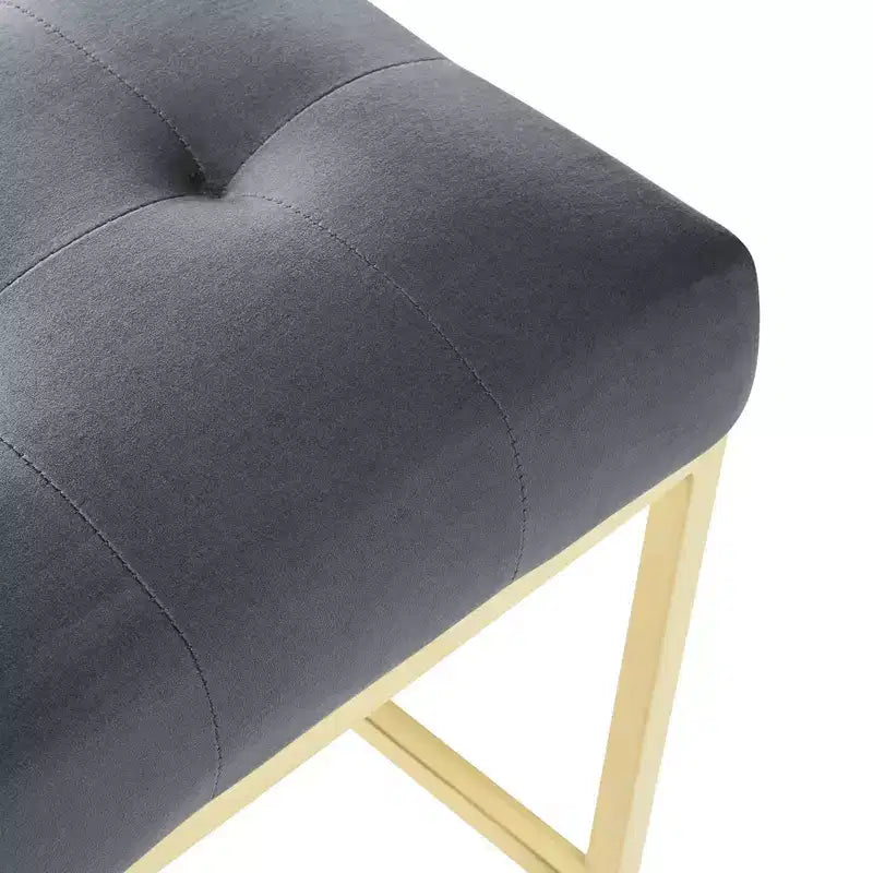 Sgabello da bar con schienale alto imbottito in velluto oro/antracite, 1 posto a sedere