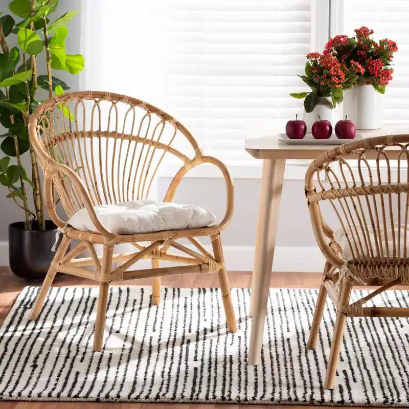 Benicia Rattan Dining Chair Brown - bali & pari