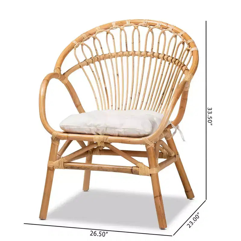 Benicia Rattan Dining Chair Brown - bali & pari