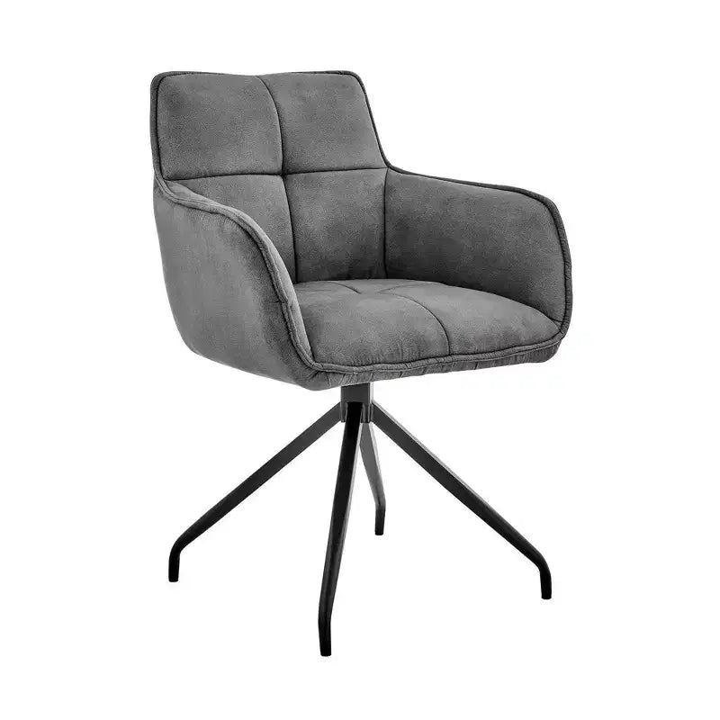 Poltrona alta con schienale in tessuto color antracite e gambe in metallo – 1 posto