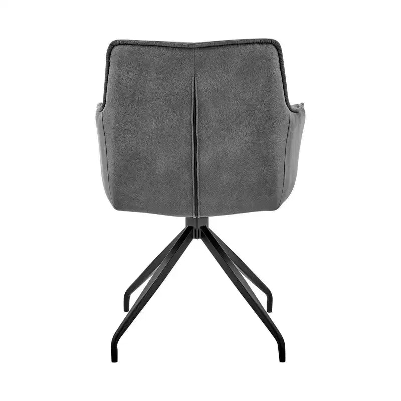 Poltrona alta con schienale in tessuto color antracite e gambe in metallo – 1 posto