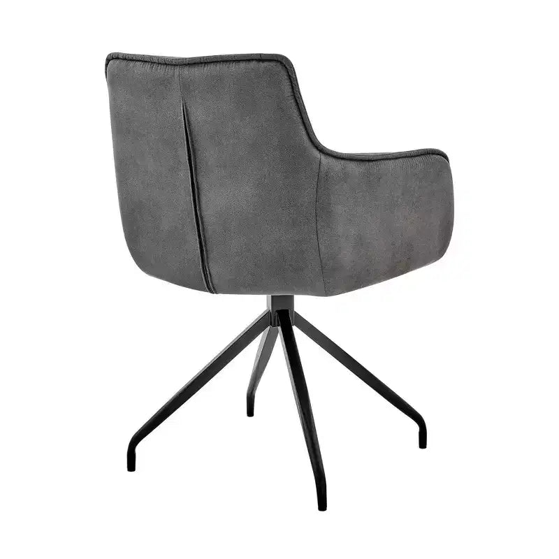 Poltrona alta con schienale in tessuto color antracite e gambe in metallo – 1 posto