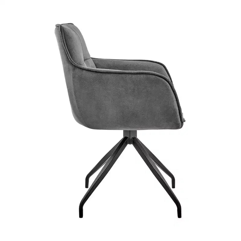 Poltrona alta con schienale in tessuto color antracite e gambe in metallo – 1 posto