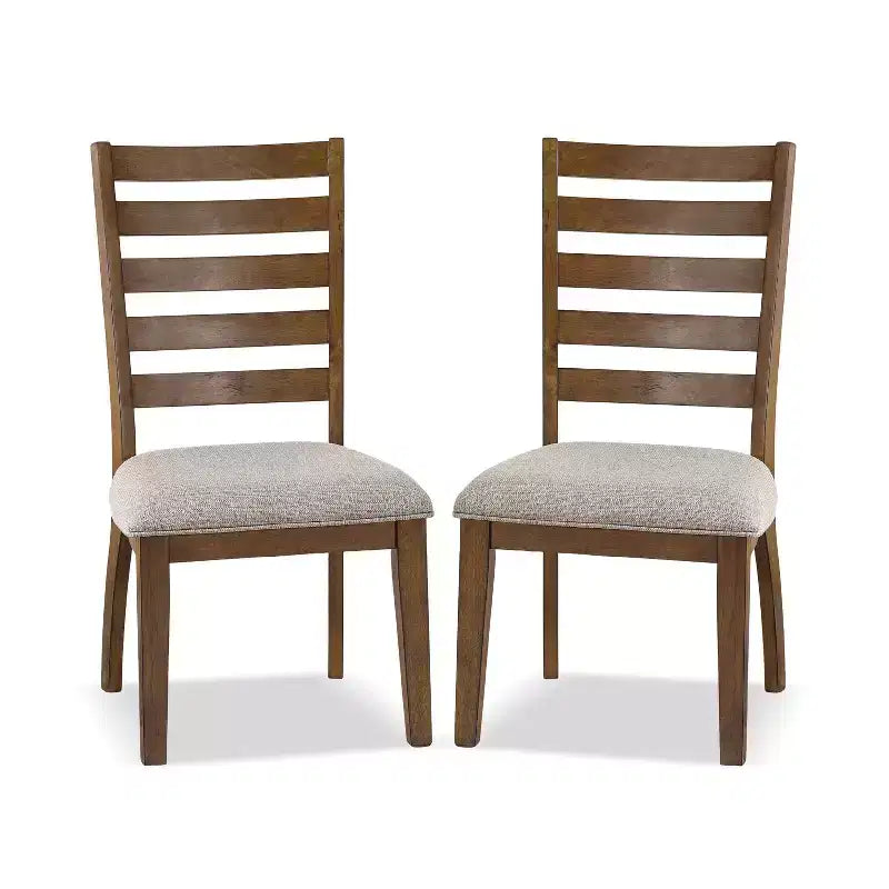 HOMES: Inside + Out Set di 2 Sedie da Pranzo Transizionali Snowwhisp con Sedile Imbottito Noce/Grigio Chiaro