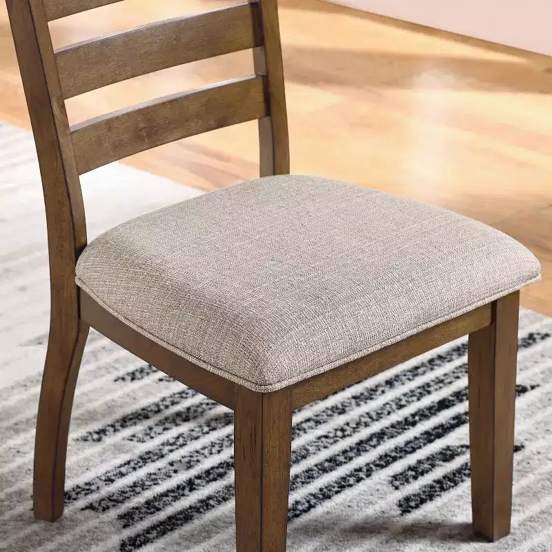 HOMES: Inside + Out Set di 2 Sedie da Pranzo Transizionali Snowwhisp con Sedile Imbottito Noce/Grigio Chiaro