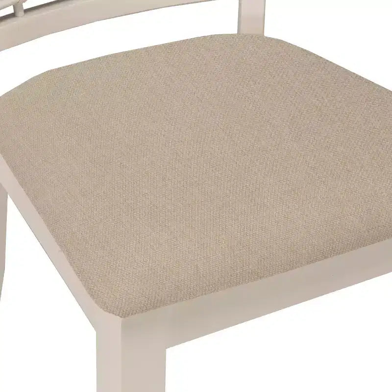 Set di 2 sedie da pranzo Bayberry in legno bianco - Hillsdale Furniture: stile bambù, rivestimento crema, senza braccioli