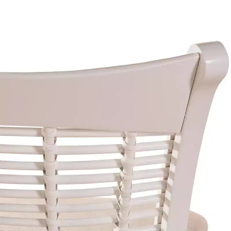 Set di 2 sedie da pranzo Bayberry in legno bianco - Hillsdale Furniture: stile bambù, rivestimento crema, senza braccioli