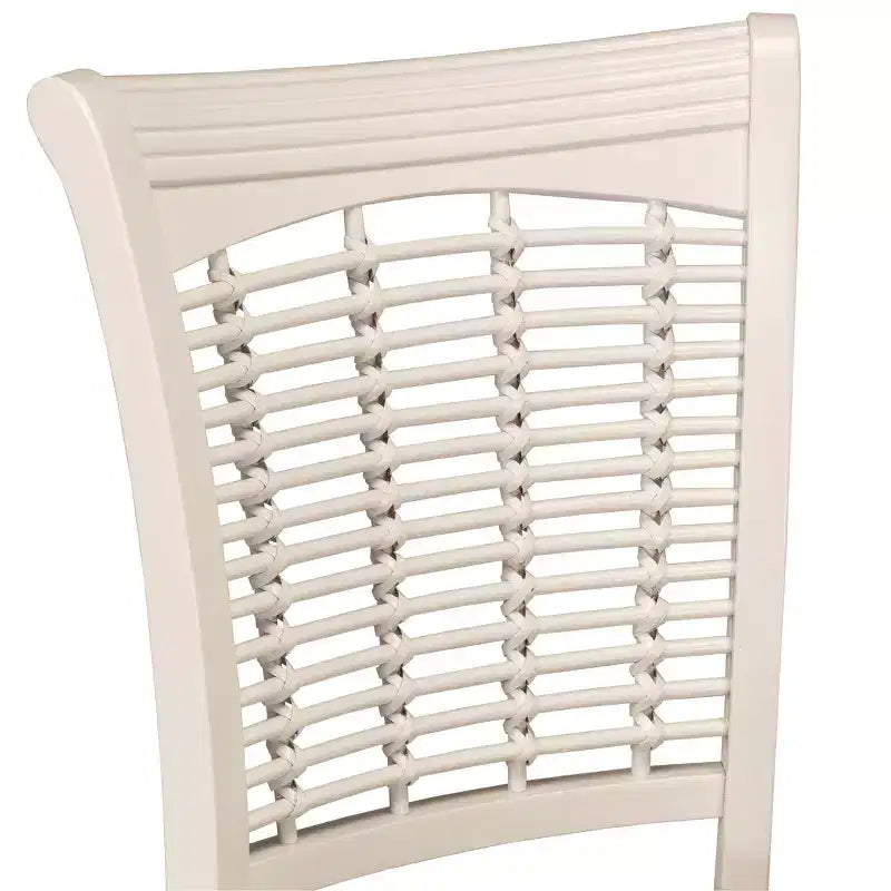 Set di 2 sedie da pranzo Bayberry in legno bianco - Hillsdale Furniture: stile bambù, rivestimento crema, senza braccioli