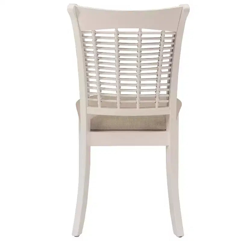 Set di 2 sedie da pranzo Bayberry in legno bianco - Hillsdale Furniture: stile bambù, rivestimento crema, senza braccioli