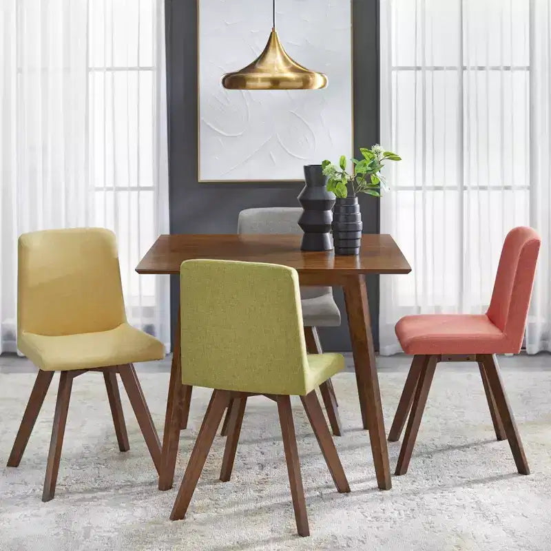 Set di 4 sedie da pranzo imbottite Clybourn Mid Century Modern di Buylateral: Mid-Century Modern, imbottite, gambe in legno di hevea
