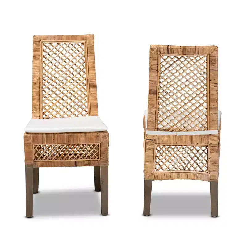 Set 2 sedie da pranzo in rattan e legno Argos naturale/marrone - bali & pari: Artigianato tropicale, Comfort sontuoso