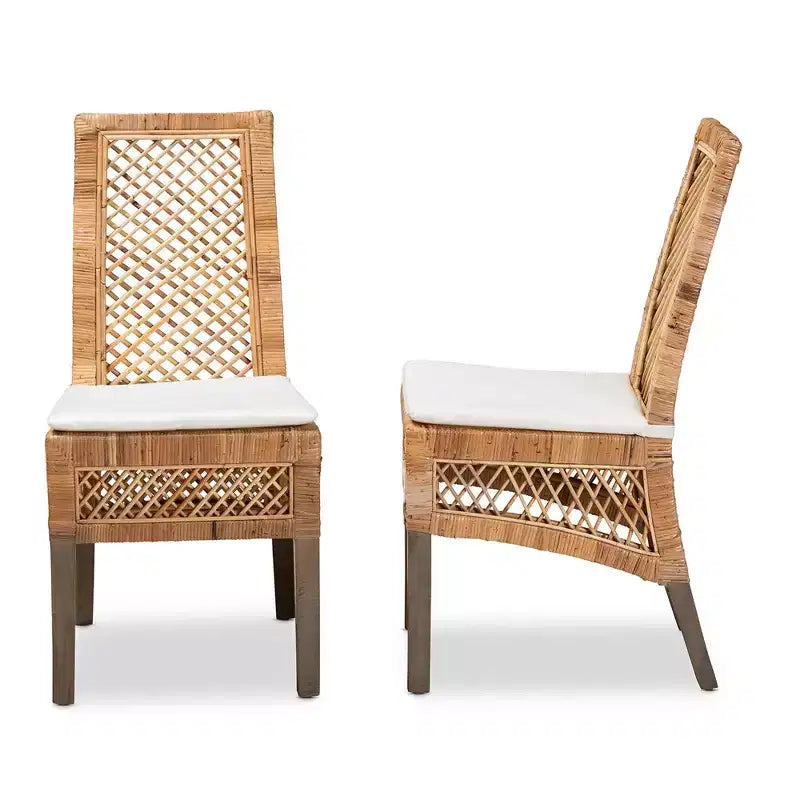 Set 2 sedie da pranzo in rattan e legno Argos naturale/marrone - bali & pari: Artigianato tropicale, Comfort sontuoso