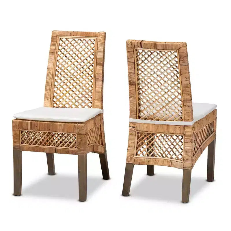 Set 2 sedie da pranzo in rattan e legno Argos naturale/marrone - bali & pari: Artigianato tropicale, Comfort sontuoso