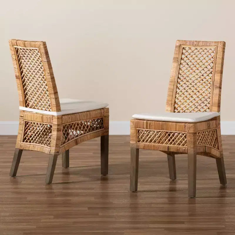 Set 2 sedie da pranzo in rattan e legno Argos naturale/marrone - bali & pari: Artigianato tropicale, Comfort sontuoso