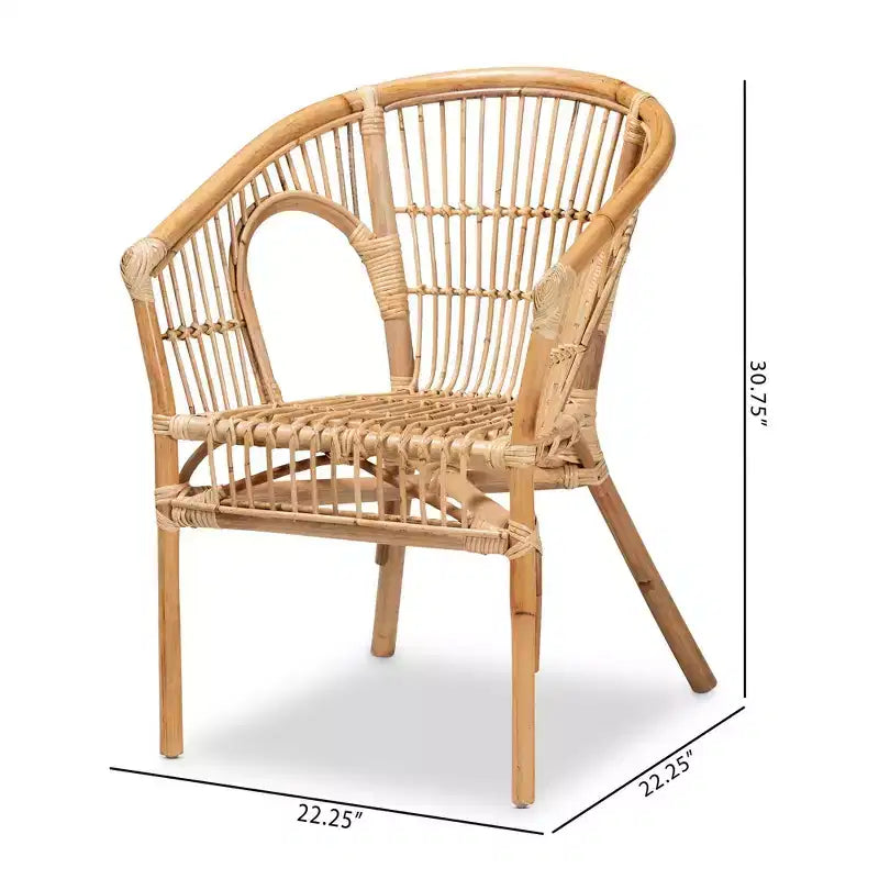 Set di 2 sedie da pranzo in rattan Alleta naturali/marrone - bali & pari: Stile bohémien, nessun montaggio richiesto