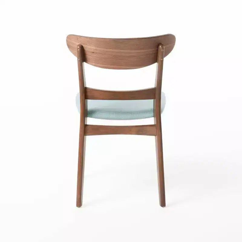 Set di 4 sedie da pranzo moderne Idalia Mid-Century Menta/Noce: rivestite, struttura in legno di Hevea - Christopher Knight Home