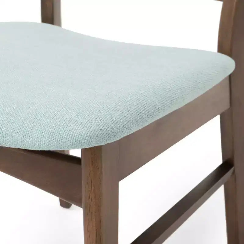 Set di 4 sedie da pranzo moderne Idalia Mid-Century Menta/Noce: rivestite, struttura in legno di Hevea - Christopher Knight Home