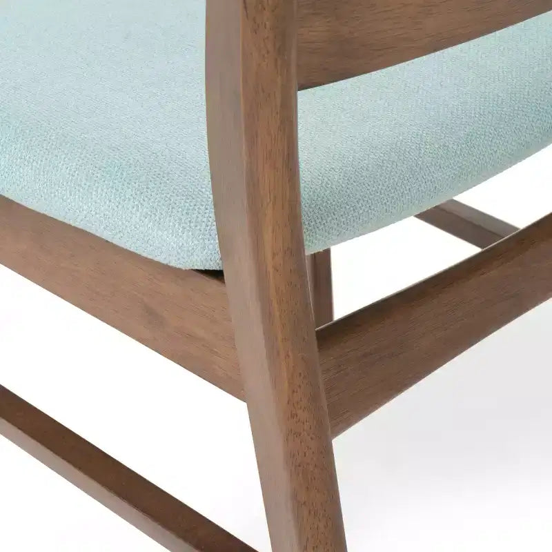 Set di 4 sedie da pranzo moderne Idalia Mid-Century Menta/Noce: rivestite, struttura in legno di Hevea - Christopher Knight Home