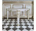 54" Vendome Dining Chair Antique Pearl Finish - Acme Furniture: Elegant Leather Upholstery, Wood Frame