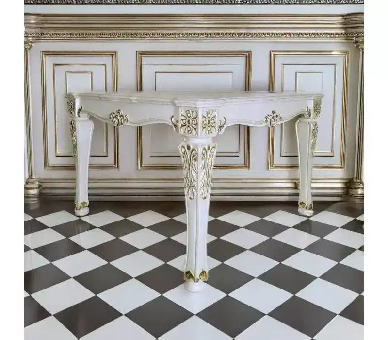 54" Vendome Dining Chair Antique Pearl Finish - Acme Furniture: Elegant Leather Upholstery, Wood Frame