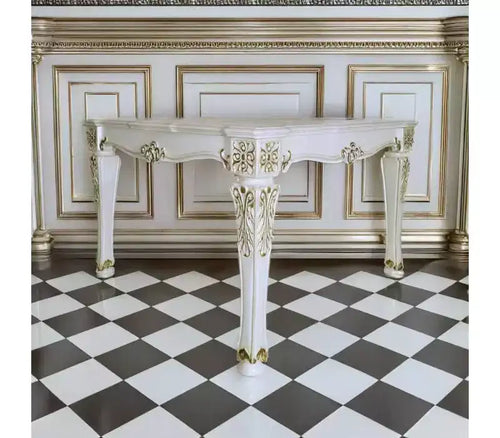 54" Vendome Dining Chair Antique Pearl Finish - Acme Furniture: Elegant Leather Upholstery, Wood Frame
