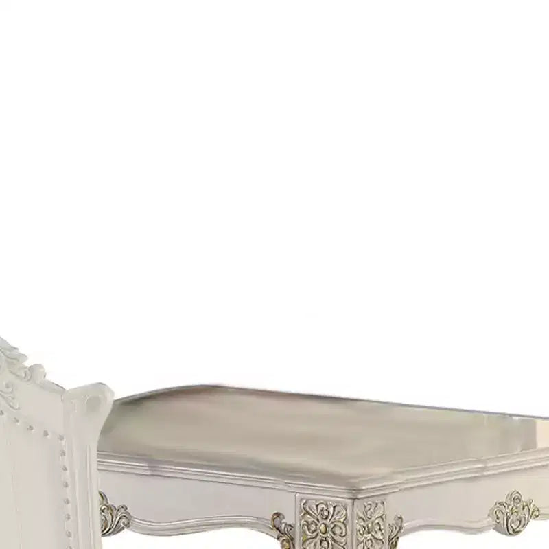 Sedia da pranzo Vendome da 54" con finitura perla anticata - Acme Furniture: Elegante rivestimento in pelle, Struttura in legno