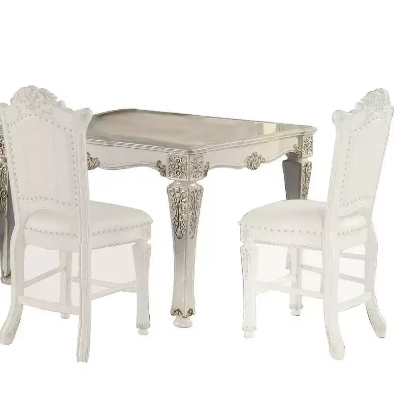 Sedia da pranzo Vendome da 54" con finitura perla anticata - Acme Furniture: Elegante rivestimento in pelle, Struttura in legno