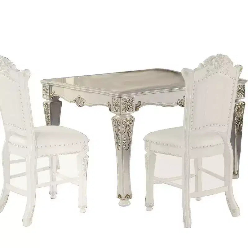 Sedia da pranzo Vendome da 54" con finitura perla anticata - Acme Furniture: Elegante rivestimento in pelle, Struttura in legno