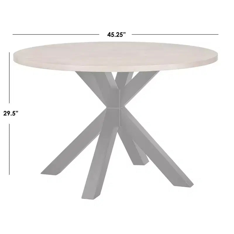 Tavolo da pranzo rotondo Lifestorey Gilcrest nero/naturale: moderno di metà secolo, 4 posti, base in legno di caucciù