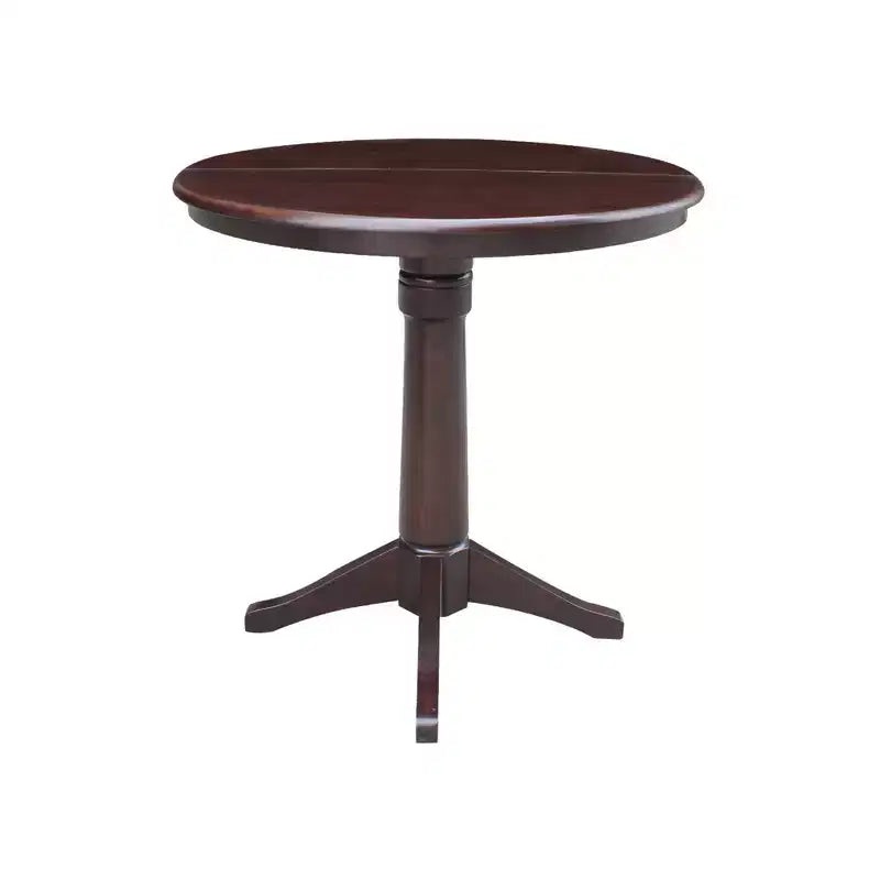 36" Magnolia Round Top Counter Height Dining Table with 12" Leaf Rich Mocha - International Concepts