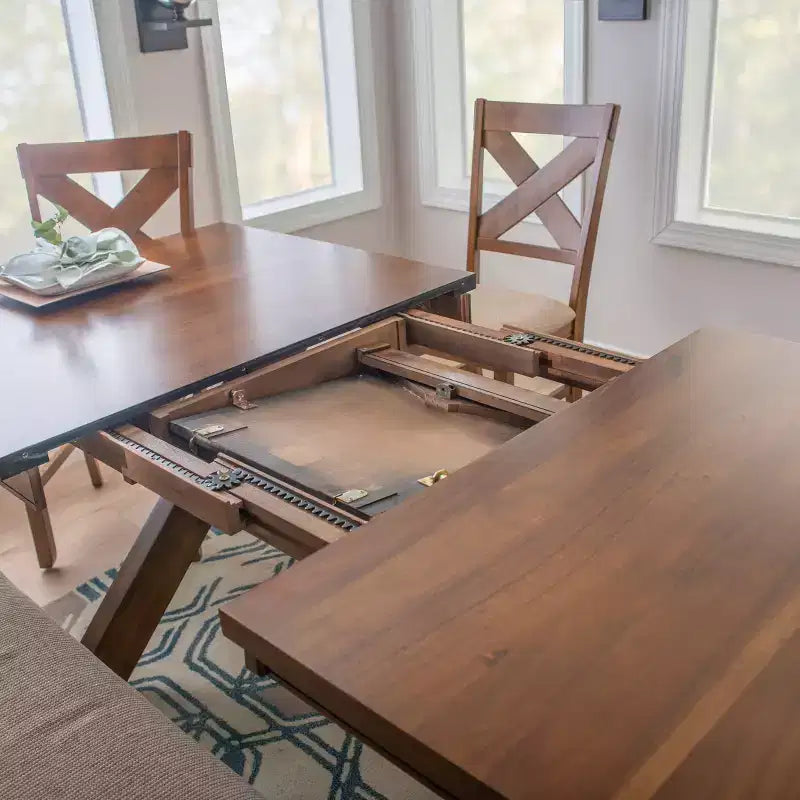 Tavolo da pranzo rettangolare marrone scuro, 6 posti a sedere
