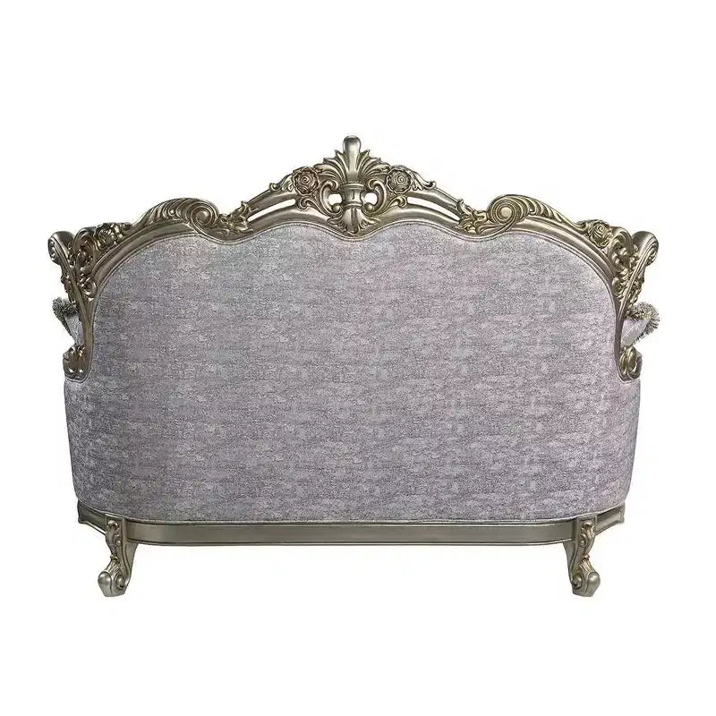 Divano Miliani da 73" in tessuto con finitura bronzo anticato - Acme Furniture: Rivestimento in pelle, struttura in legno, include 3 cuscini