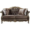 75" Betria Sofa Light Green Velvet, Gold and Black High Gloss Finish - Acme Furniture