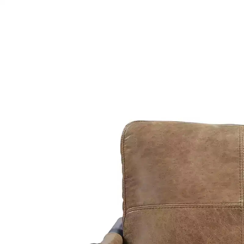 Poltrona Anzan 26" Acme Furniture in pelle pieno fiore Berham Chestnut/finitura ferro opaco: nessun assemblaggio, telaio in metallo, pulizia a secco