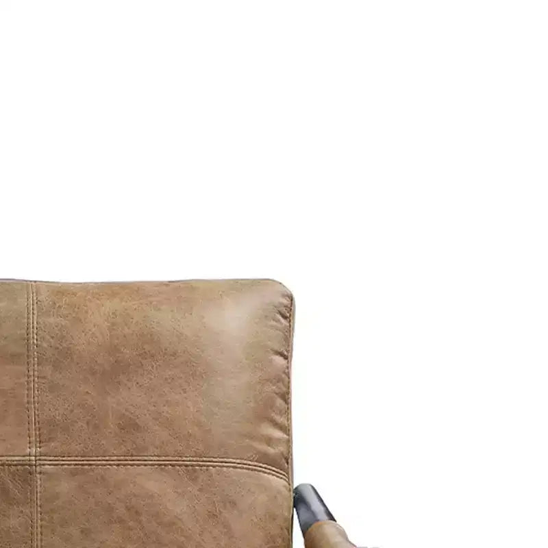 Poltrona Anzan 26" Acme Furniture in pelle pieno fiore Berham Chestnut/finitura ferro opaco: nessun assemblaggio, telaio in metallo, pulizia a secco