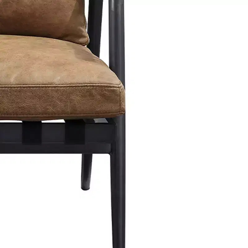 Poltrona Anzan 26" Acme Furniture in pelle pieno fiore Berham Chestnut/finitura ferro opaco: nessun assemblaggio, telaio in metallo, pulizia a secco