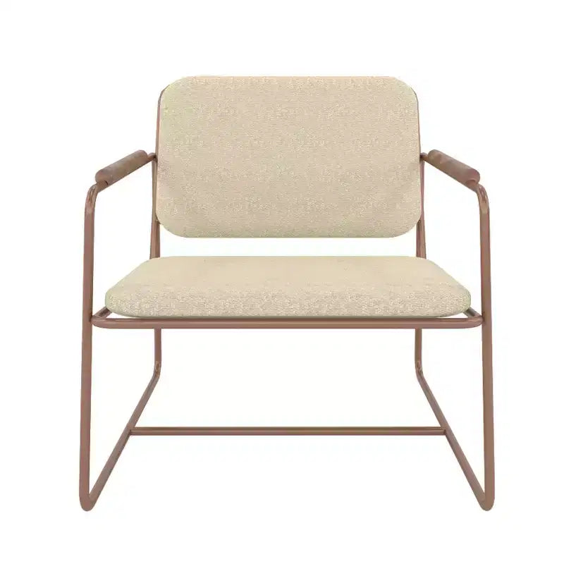 Manhattan Comfort2.0 Whythe Sedia Accent Bassa Lino Naturale/Corten : Imbottita, Struttura in Acciaio, Nessun Montaggio Richiesto