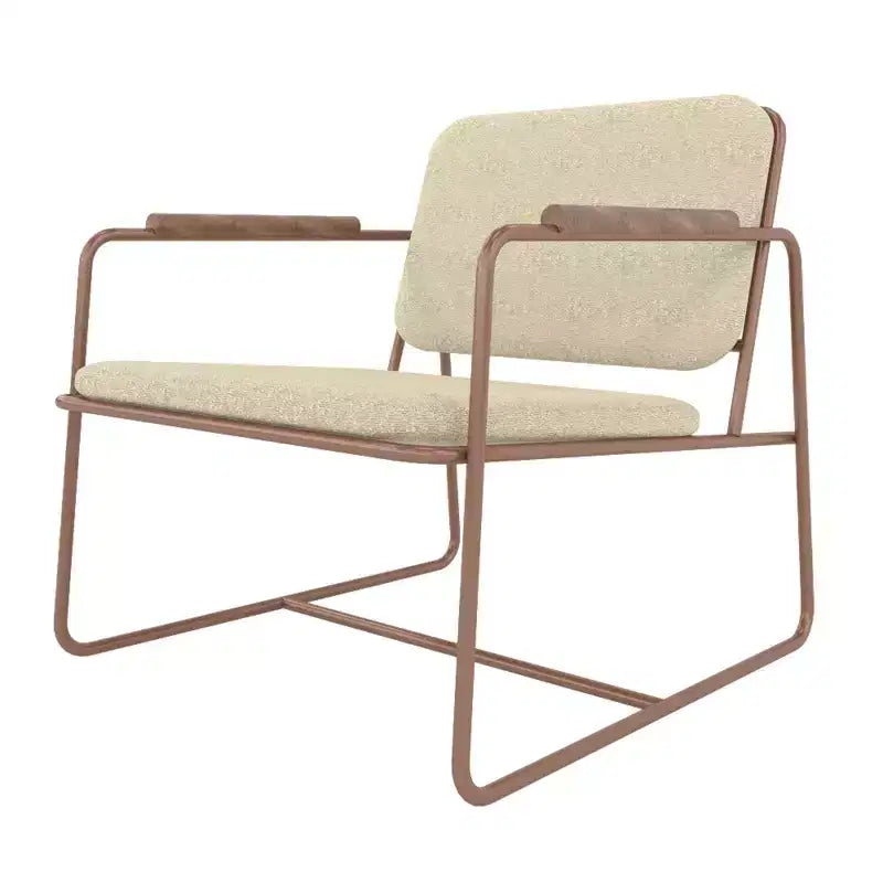Manhattan Comfort2.0 Whythe Sedia Accent Bassa Lino Naturale/Corten : Imbottita, Struttura in Acciaio, Nessun Montaggio Richiesto