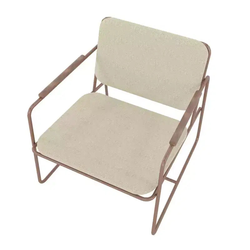 Manhattan Comfort2.0 Whythe Sedia Accent Bassa Lino Naturale/Corten : Imbottita, Struttura in Acciaio, Nessun Montaggio Richiesto