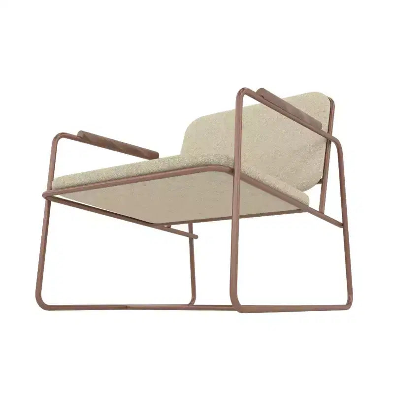 Manhattan Comfort2.0 Whythe Sedia Accent Bassa Lino Naturale/Corten : Imbottita, Struttura in Acciaio, Nessun Montaggio Richiesto